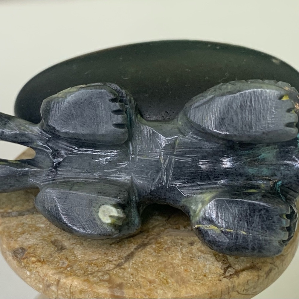 Authentic Zuni Picasso Marble Lizard Fetish Carving Nelson Yatsattie 2.5" Signed - Picture 15 of 16